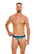 Men's thong, tropical pattern